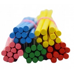 14 cm Long cylindrical wooden sticks, 5 colors, 50 pieces